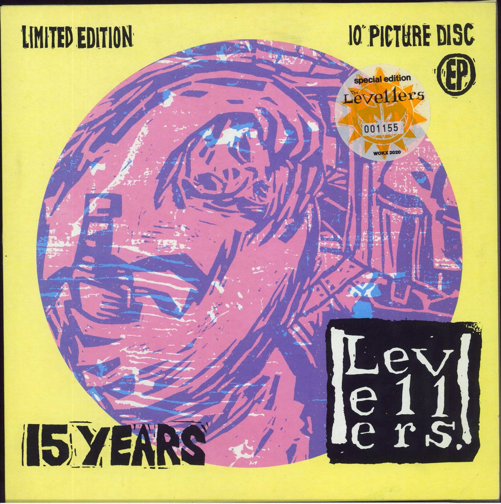 The Levellers Fifteen Years - Number-Stickered Sleeve UK 10" Vinyl Picture Disc (10 inch Record Single) WOKX2020