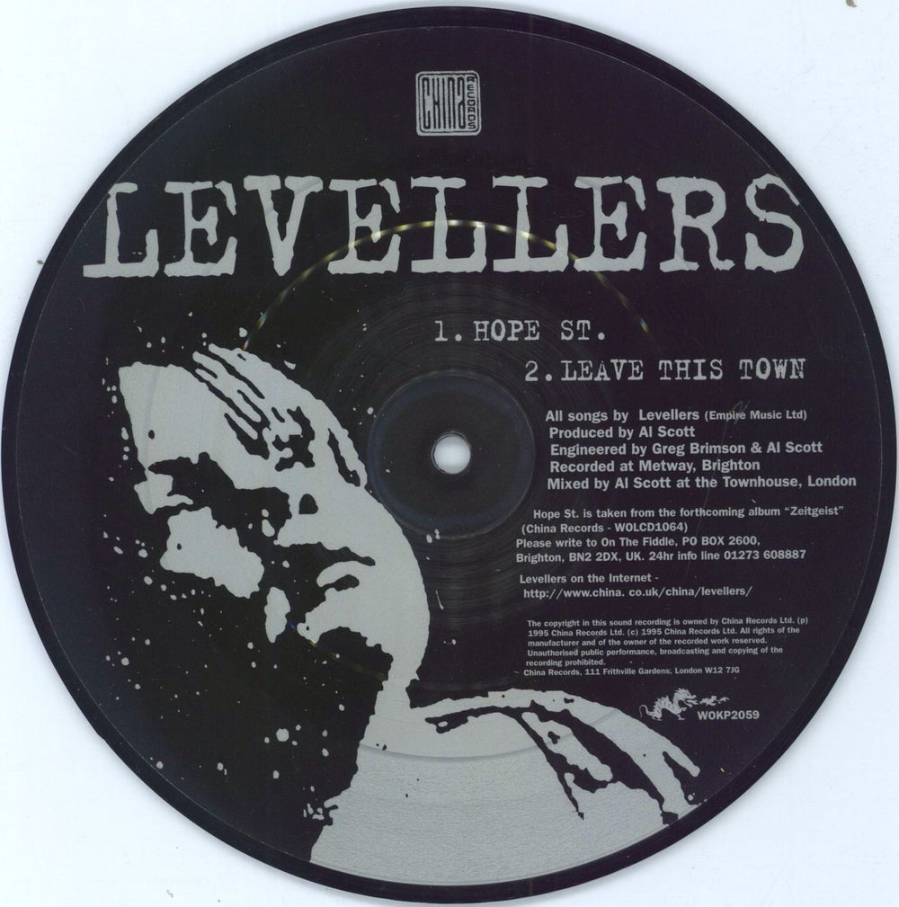 The Levellers Hope St UK 7" vinyl picture disc (7 inch picture disc single) LVL7PHO71852