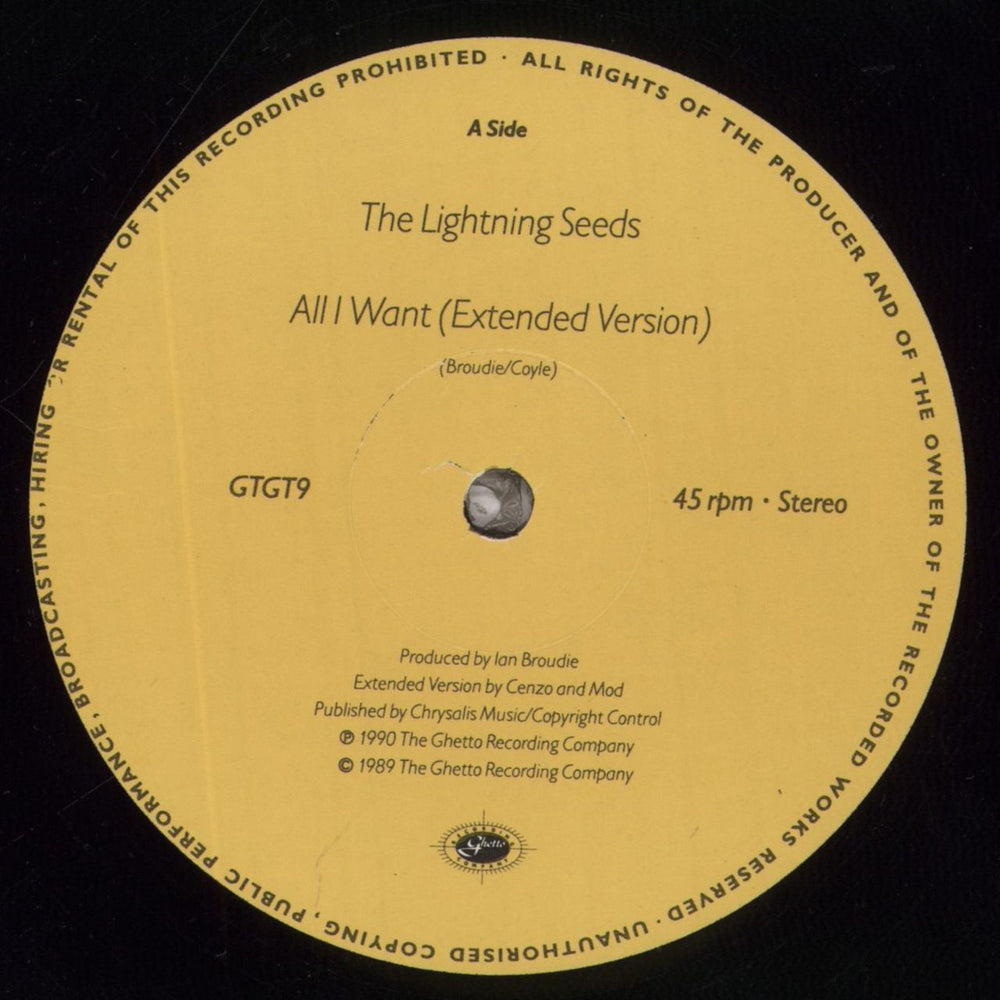 The Lightning Seeds All I Want UK 12" vinyl single (12 inch record / Maxi-single) SEE12AL841033