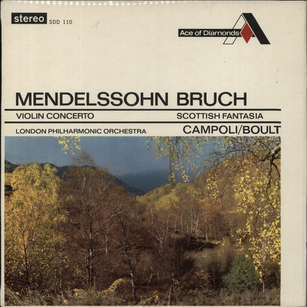 The London Philharmonic Orchestra Mendelssohn: Violin Concerto / Bruch: Scottish Fantasia UK vinyl LP album (LP record) SDD110