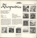 The London Philharmonic Orchestra Rhapsodies UK vinyl LP album (LP record)