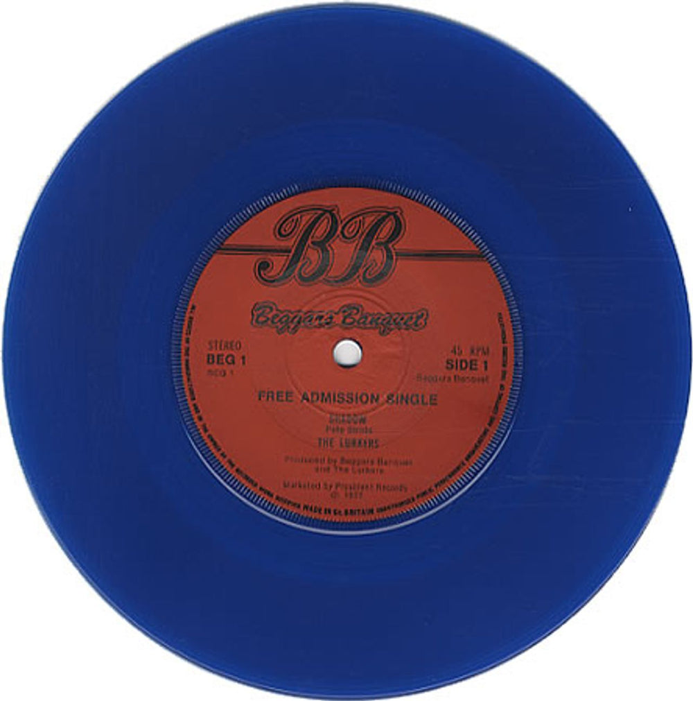 The Lurkers Free Admission Single - blue vinyl UK 7" vinyl single (7 inch record / 45) LRK07FR333840