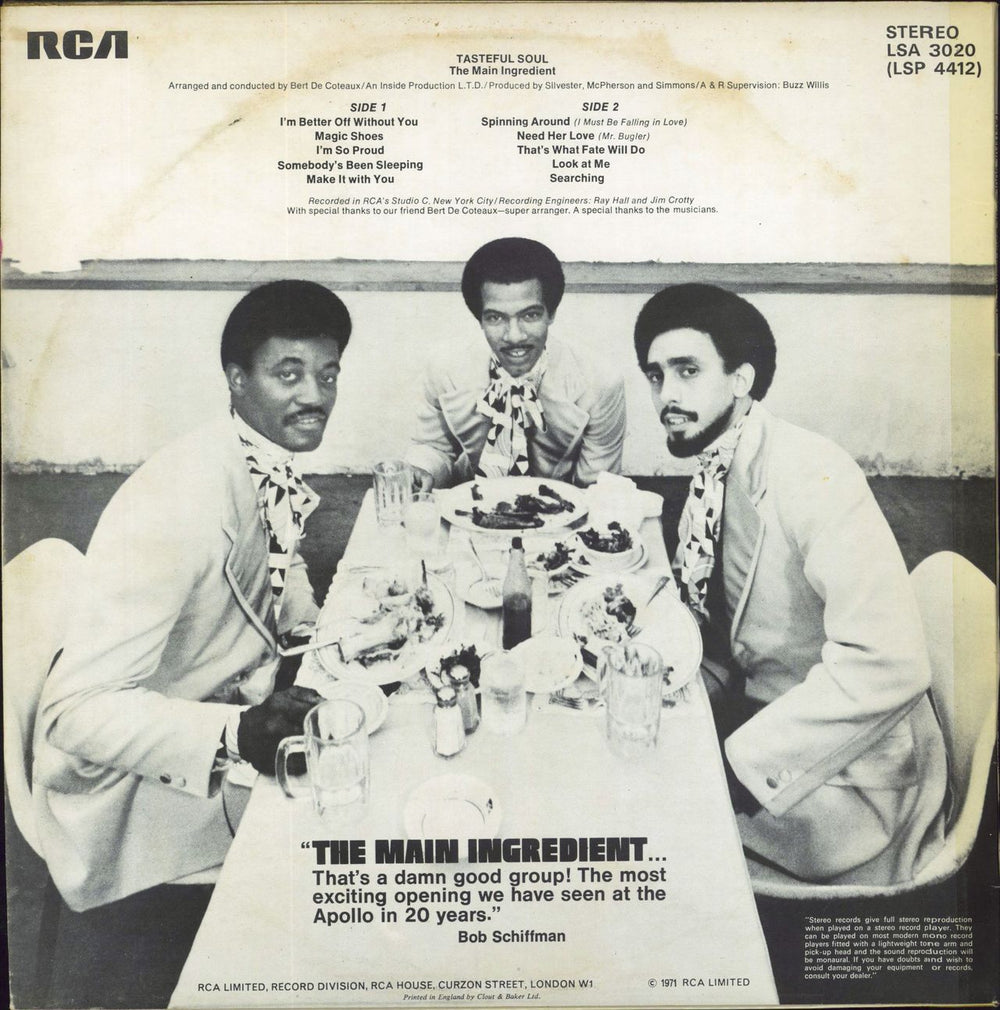 The Main Ingredient Tasteful Soul UK vinyl LP album (LP record)