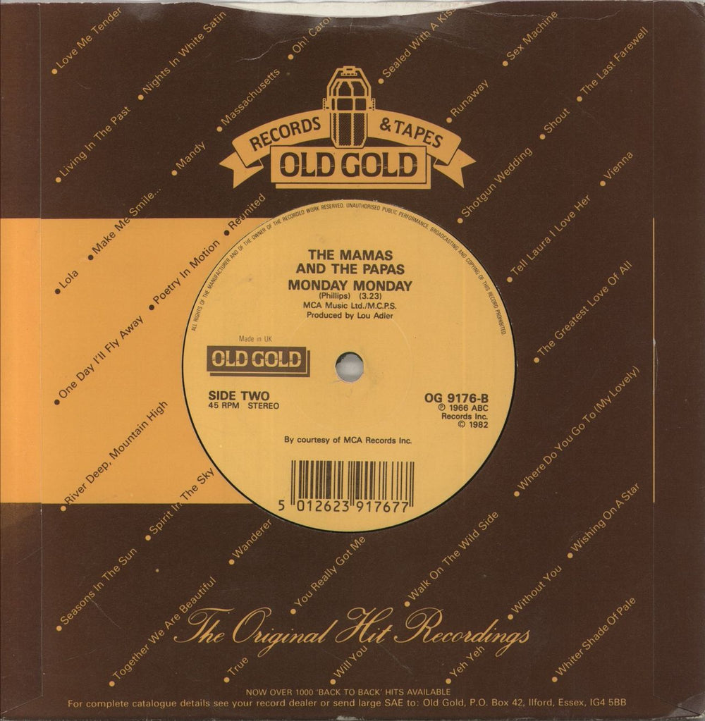 The Mama's And The Papa's California Dreamin' UK 7" vinyl single (7 inch record / 45) 5012623917677