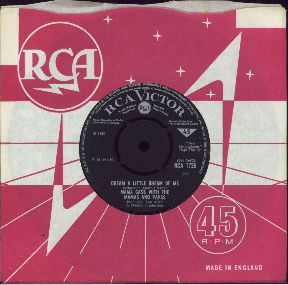 The Mama's And The Papa's Dream A Little Dream Of Me UK 7" vinyl single (7 inch record / 45) RCA1726