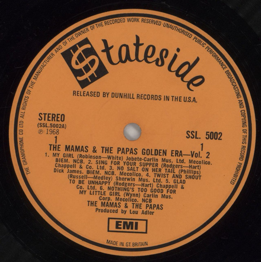 The Mama's And The Papa's Golden Era Volume 2 UK vinyl LP album (LP record) M&PLPGO755657