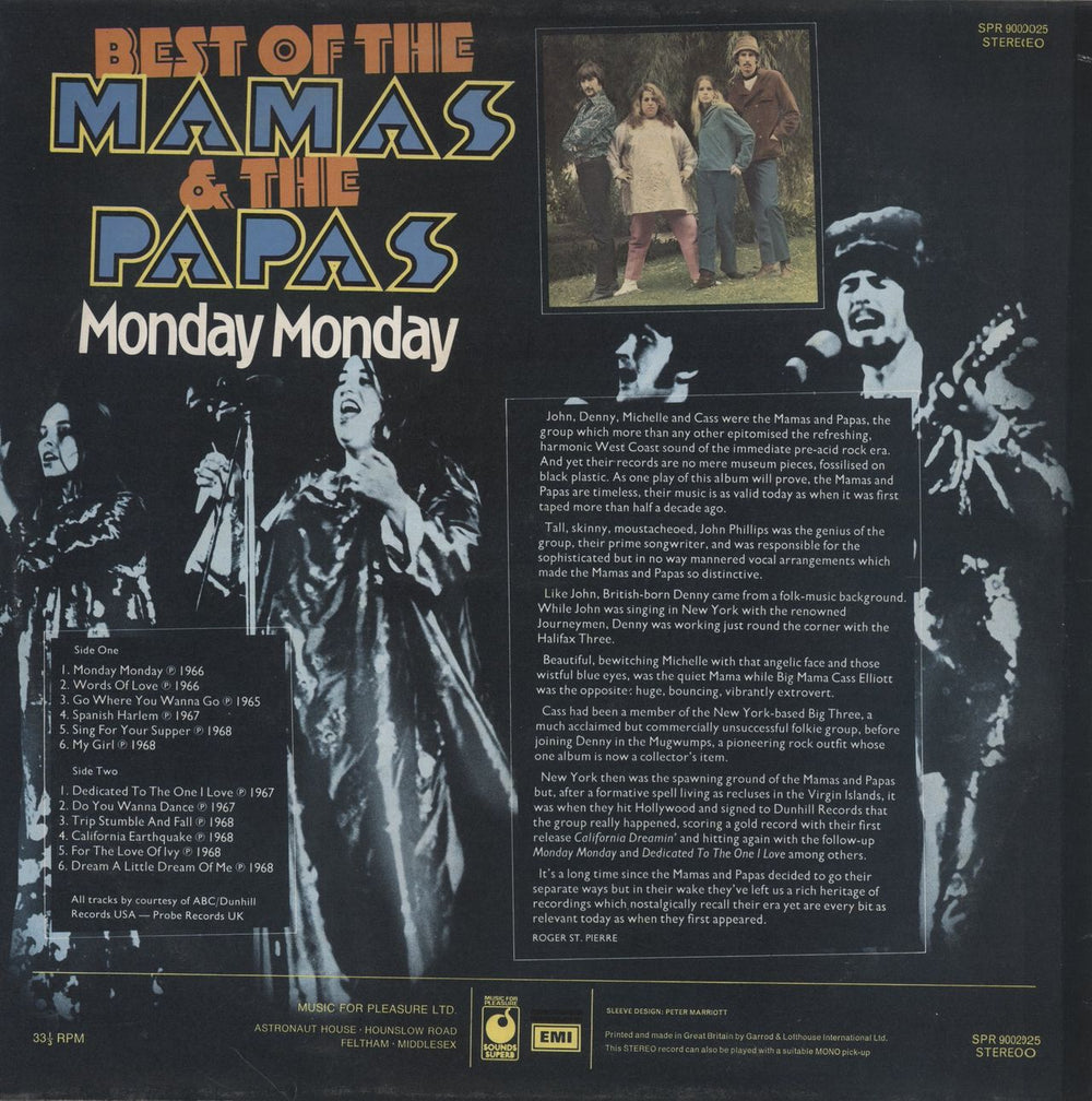 The Mama's And The Papa's Monday Monday: Best Of The Mama & The Papas UK vinyl LP album (LP record)