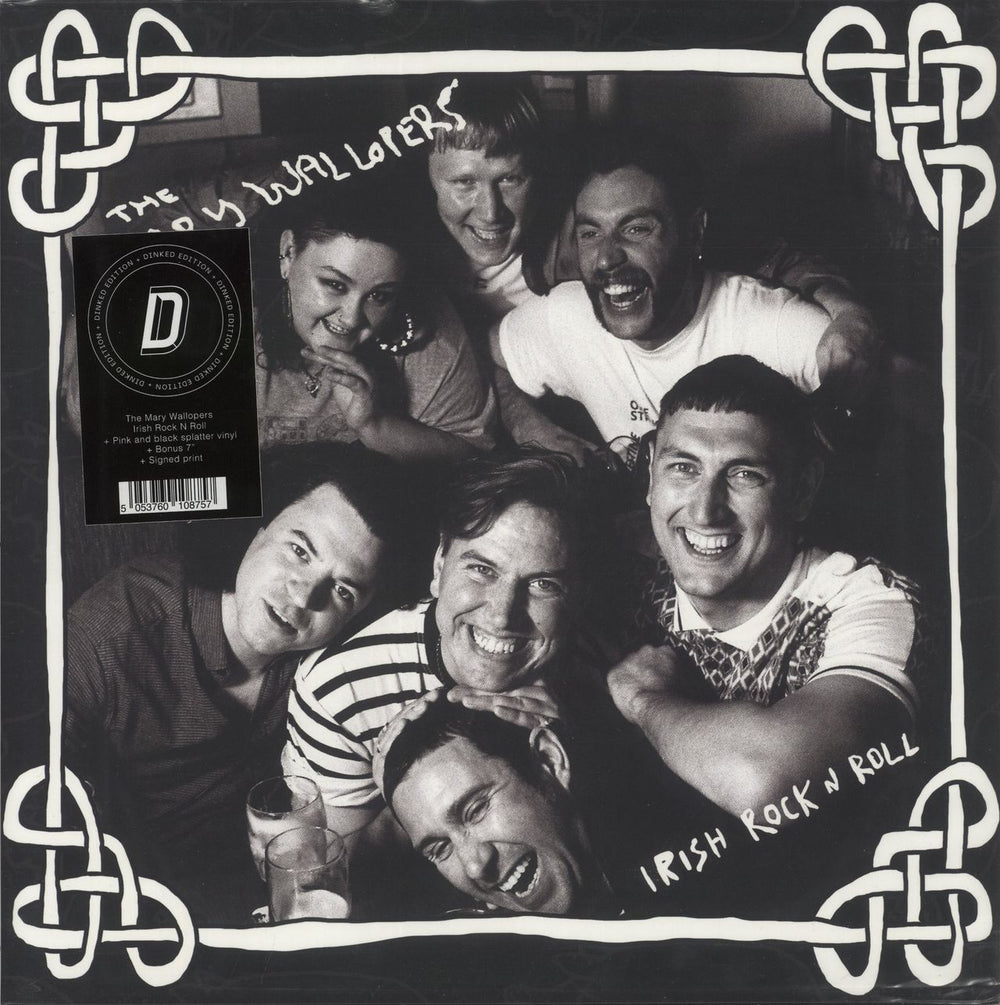 The Mary Wallopers Irish Rock 'N' Roll - Dinked Edition - Pink w/ Black Splatter Vinyl + 7" - Autographed Print UK vinyl LP album (LP record) BCRLP002