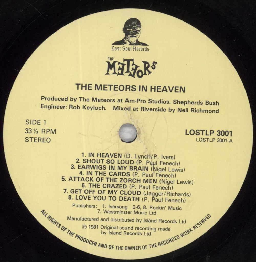 The Meteors (80s) In Heaven - 1st - EX UK vinyl LP album (LP record) TEOLPIN848443