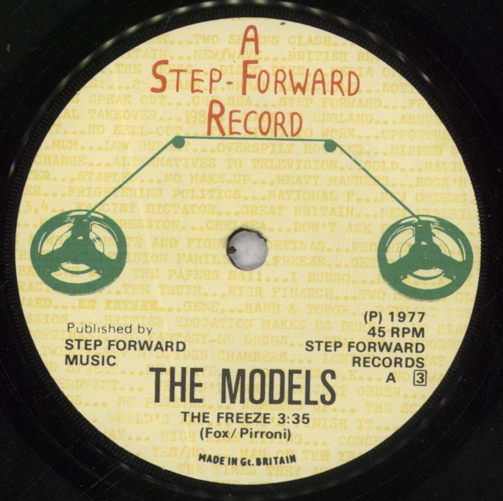 The Models Freeze / Man Of The Year UK 7" vinyl single (7 inch record / 45) 7KH07FR843519