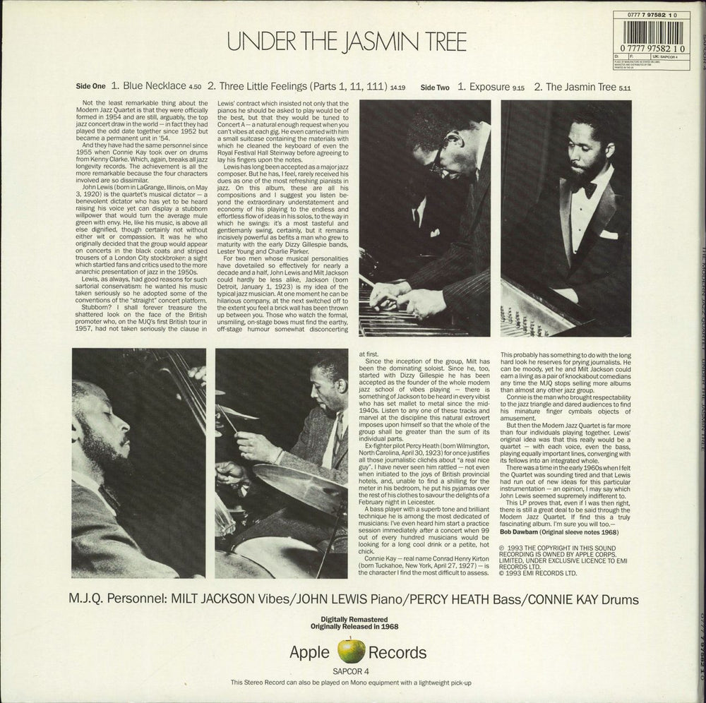 The Modern Jazz Quartet Under The Jasmin Tree - 90s UK vinyl LP album (LP record) 077779758210
