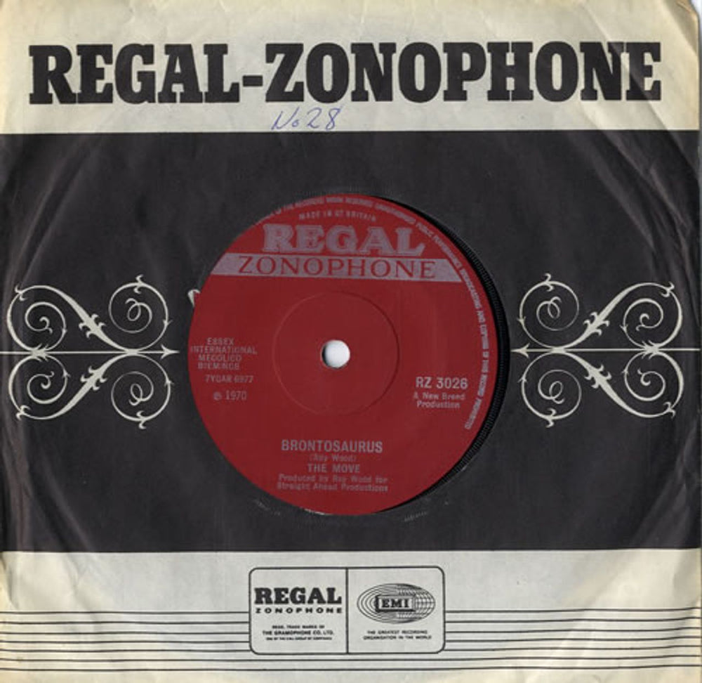 The Move Brontosaurus - Solid UK 7" vinyl single (7 inch record / 45) RZ3026