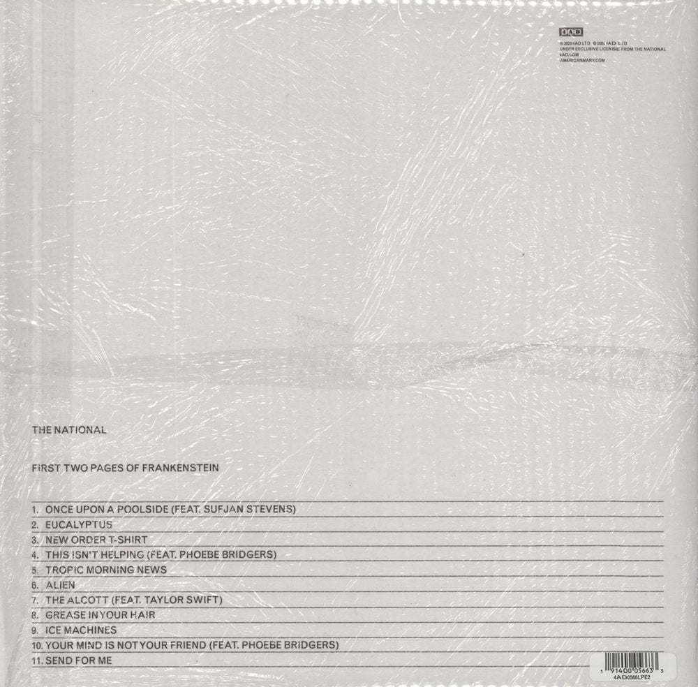 The National First Two Pages Of Frankenstein - White Vinyl UK vinyl LP album (LP record) 191400056633