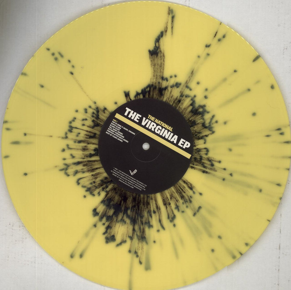 The National The Virginia EP - Yellow With Black Splatter Vinyl UK vinyl LP album (LP record) TN3LPTH851799