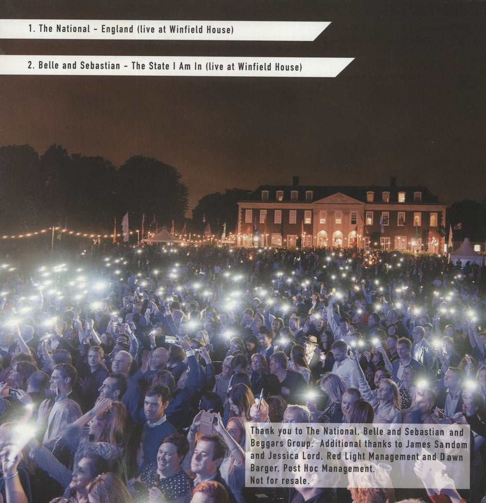 The National Winfield House Sessions 2013-2017 UK Promo 12" vinyl single (12 inch record / Maxi-single)