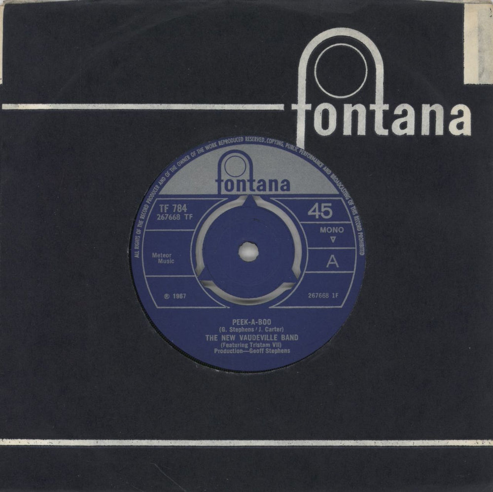 The New Vaudeville Band Peek-A-Boo UK 7" vinyl single (7 inch record / 45) TF784