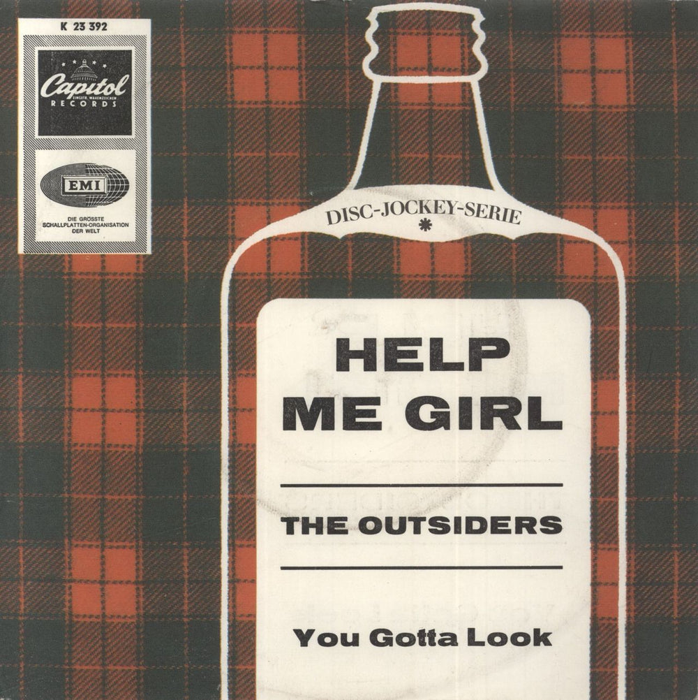 The Outsiders (US) Help Me Girl German 7" vinyl single (7 inch record / 45)