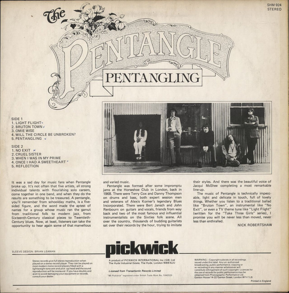 The Pentangle Pentangling UK vinyl LP album (LP record)