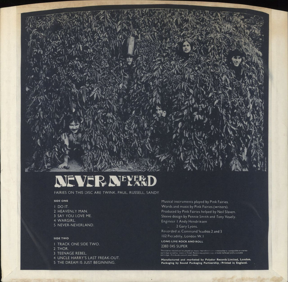 The Pink Fairies Never Never Land - 1st UK vinyl LP album (LP record)