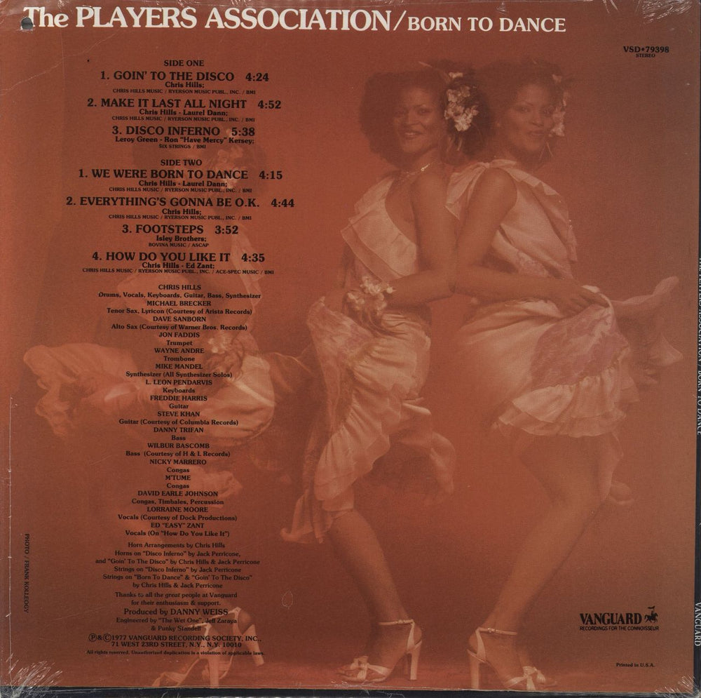 The Players Association Born To Dance US vinyl LP album (LP record)