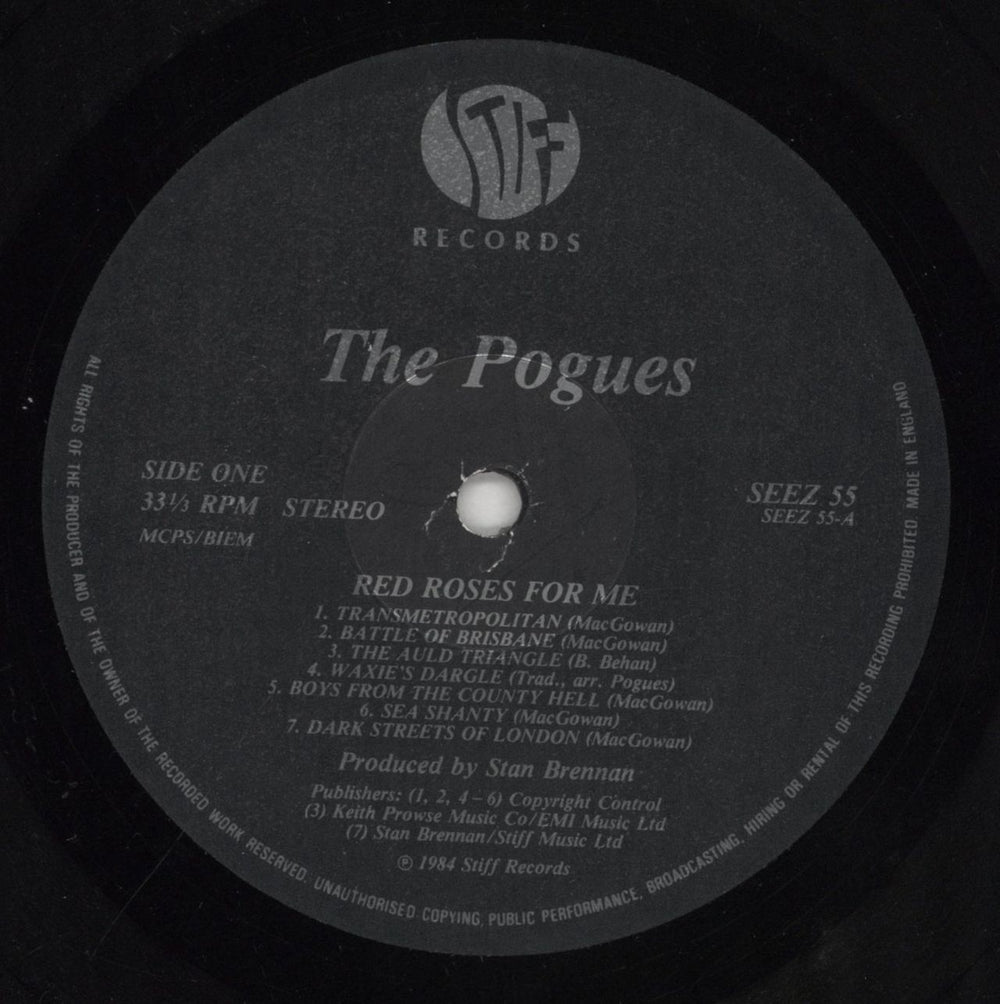 The Pogues Red Roses For Me UK vinyl LP album (LP record) POGLPRE102378