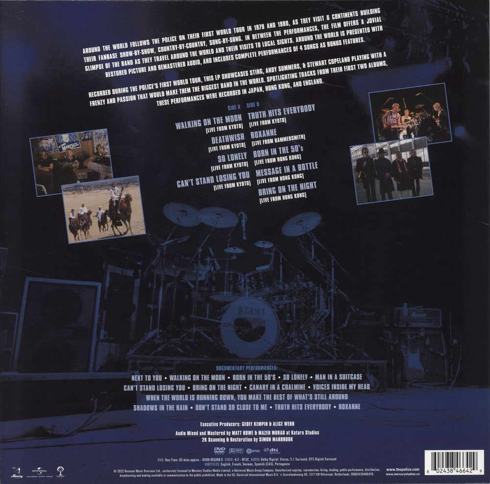 The Police Around The World + DVD - Translucent Blue Vinyl UK vinyl LP album (LP record) 602438466429