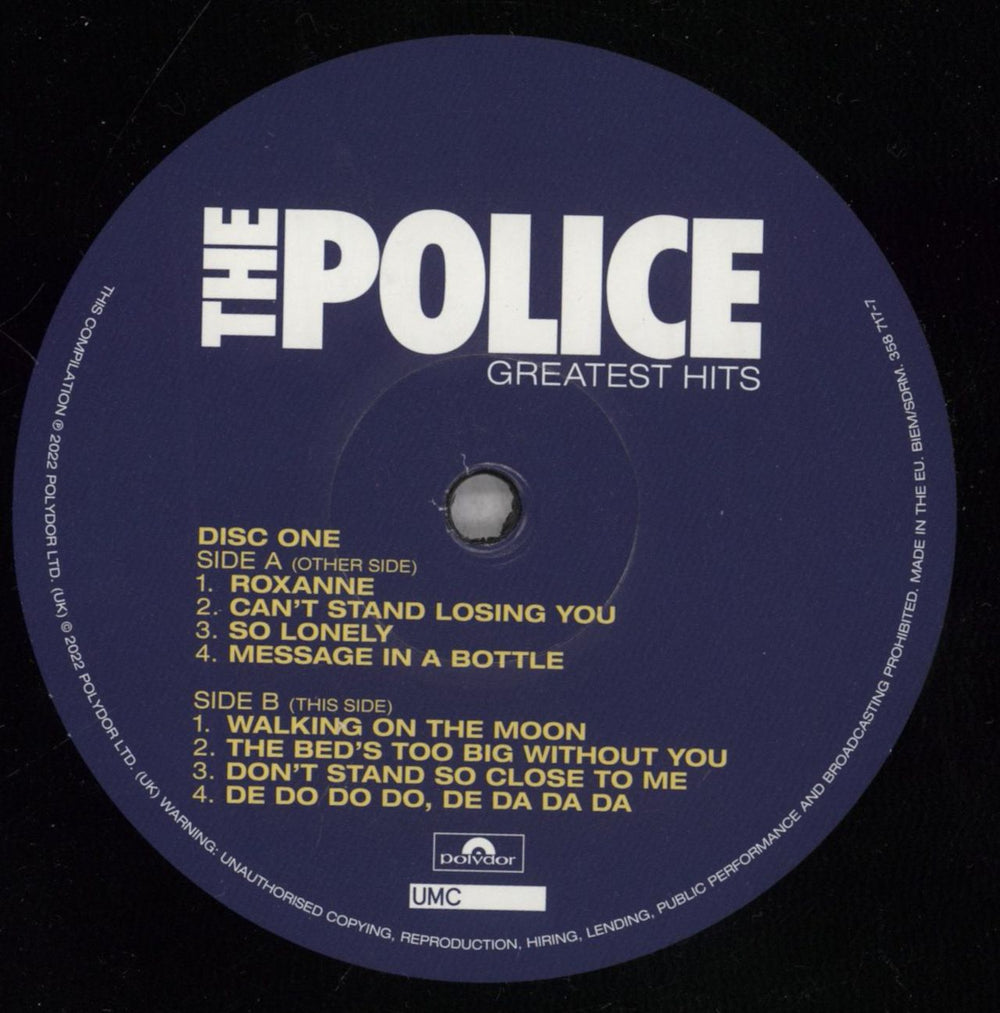 The Police Greatest Hits: Half Speed Mastered UK 2-LP vinyl record set (Double LP Album) POL2LGR840572