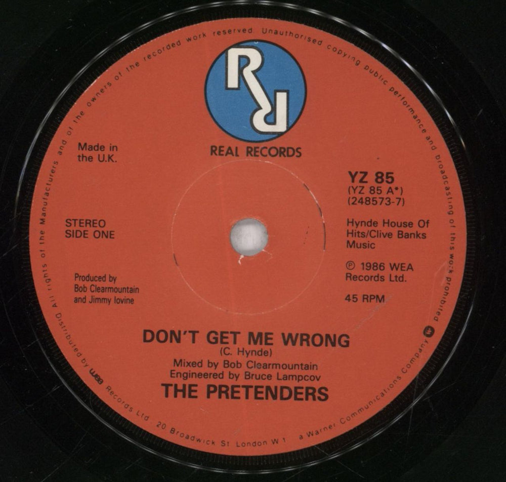 The Pretenders Don't Get Me Wrong UK 7" vinyl single (7 inch record / 45) PTN07DO842138