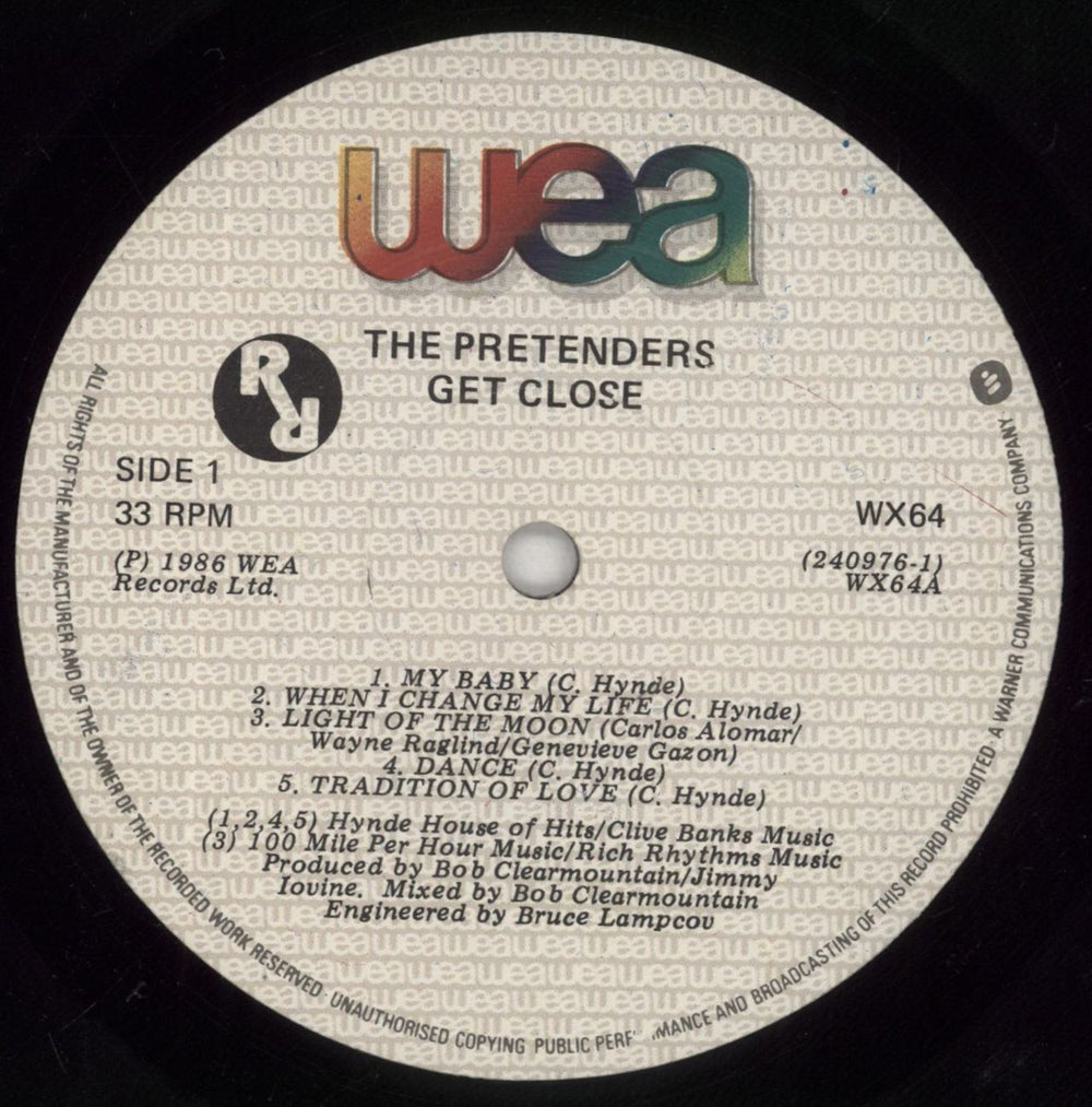 The Pretenders Get Close UK vinyl LP album (LP record) PTNLPGE745740