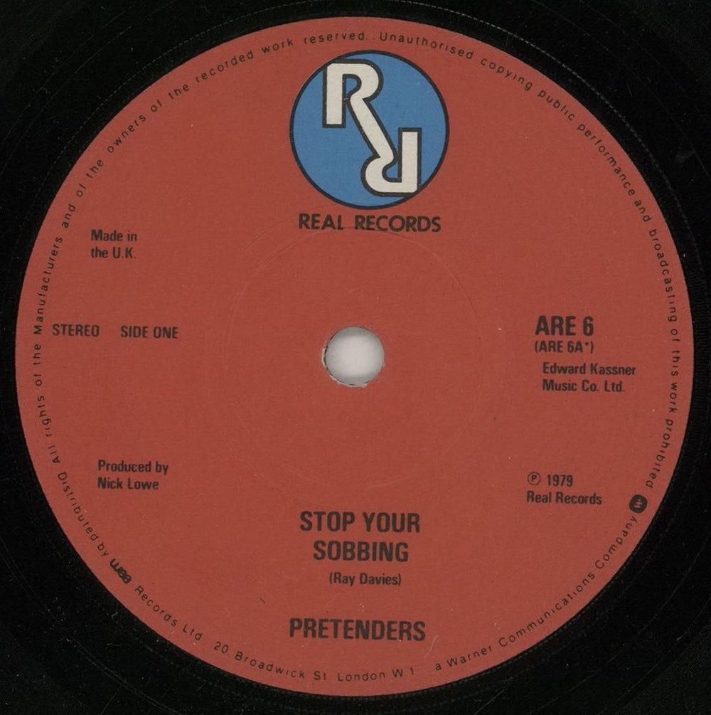 The Pretenders Stop Your Sobbing - small RR logo label variant UK 7" vinyl single (7 inch record / 45) ARE6