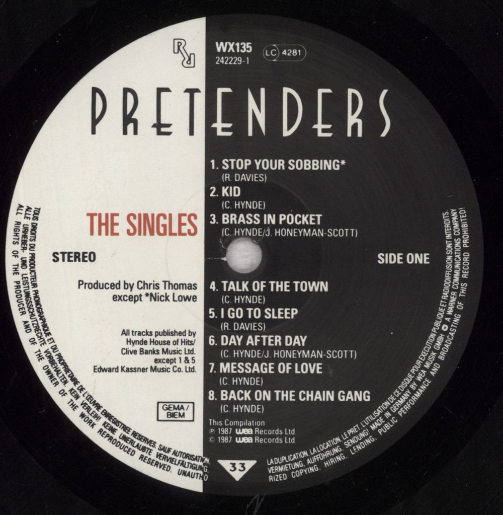 The Pretenders The Singles UK vinyl LP album (LP record) PTNLPTH288244