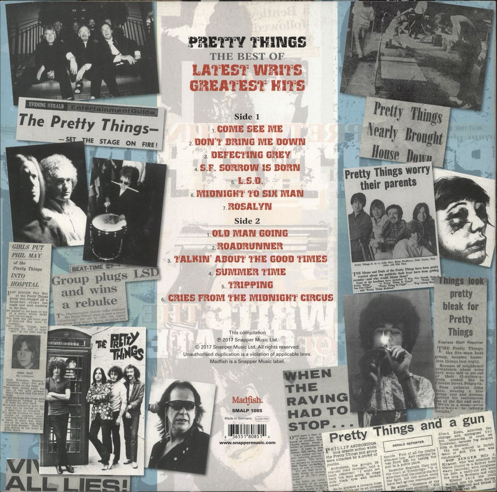 The Pretty Things Latest Writs The Best Of... Greatest Hits - Turquoise Vinyl UK vinyl LP album (LP record) 636551808514