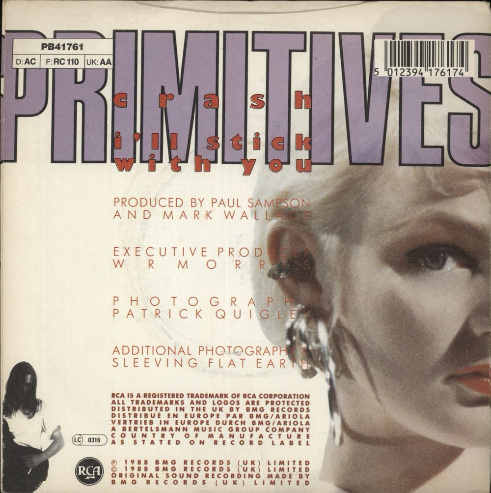 The Primitives Crash UK 7" vinyl single (7 inch record / 45) 5012394176174