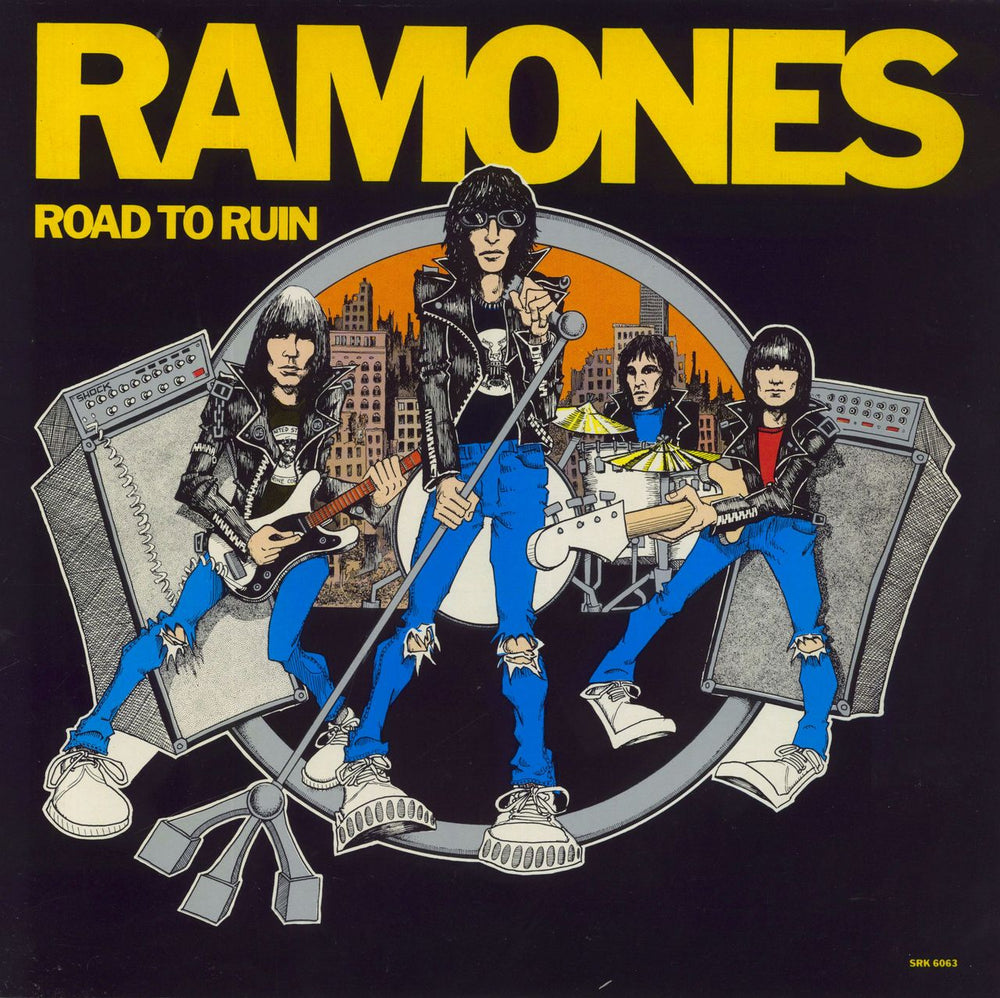 The Ramones Road To Ruin - Yellow Vinyl UK vinyl LP album (LP record) SRK6063