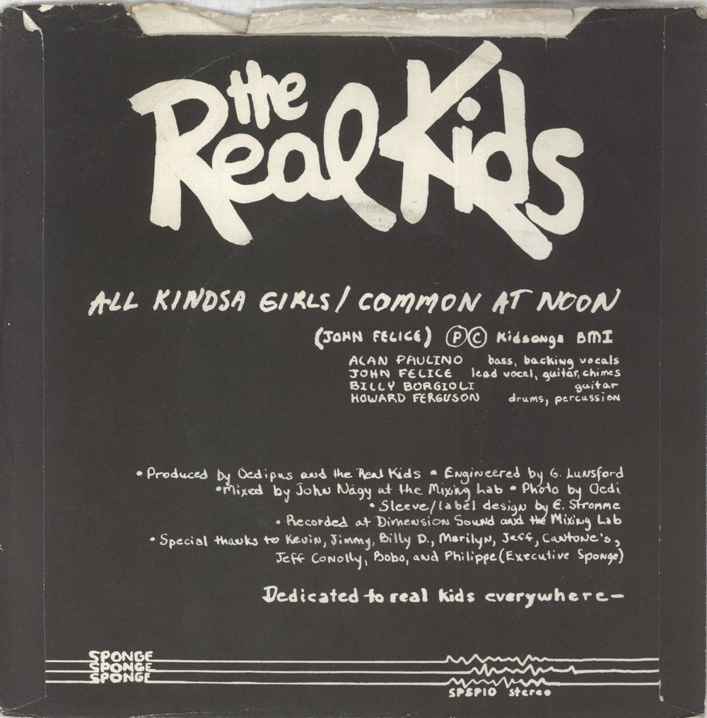 The Real Kids All Kindsa Girls UK 7" vinyl single (7 inch record / 45)