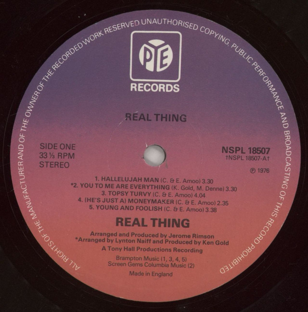 The Real Thing Real Thing UK vinyl LP album (LP record) TE0LPRE760272