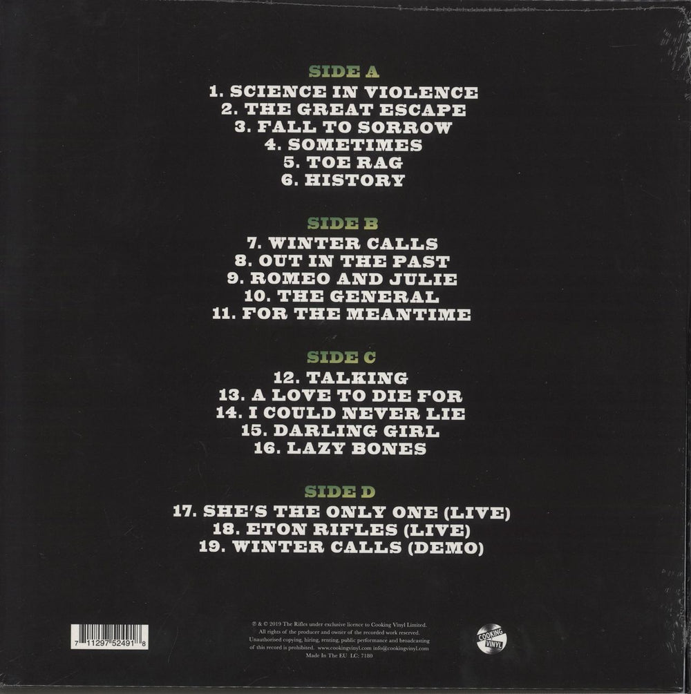 The Rifles Great Escape - Neon Green Vinyl + Autographed Test Pressing + Autographed Print UK 3-LP vinyl record set (Triple LP Album) 711297524918