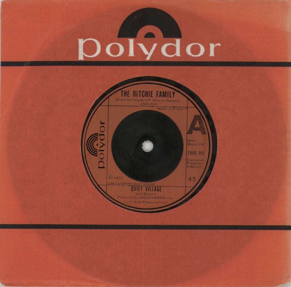 The Ritchie Family Quiet Village UK 7" vinyl single (7 inch record / 45) 2058912