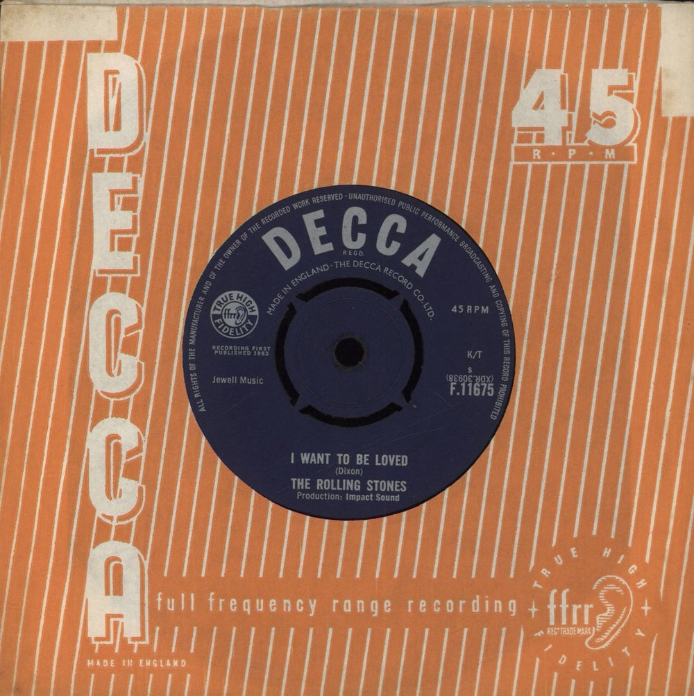 The Rolling Stones Come On - 2nd UK 7" vinyl single (7 inch record / 45)