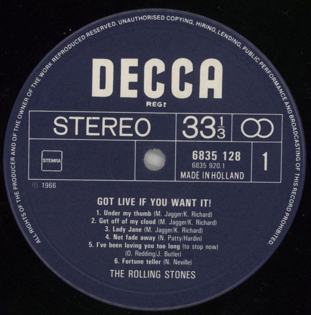 The Rolling Stones Got Live If You Want It Dutch vinyl LP album (LP record) ROLLPGO859373