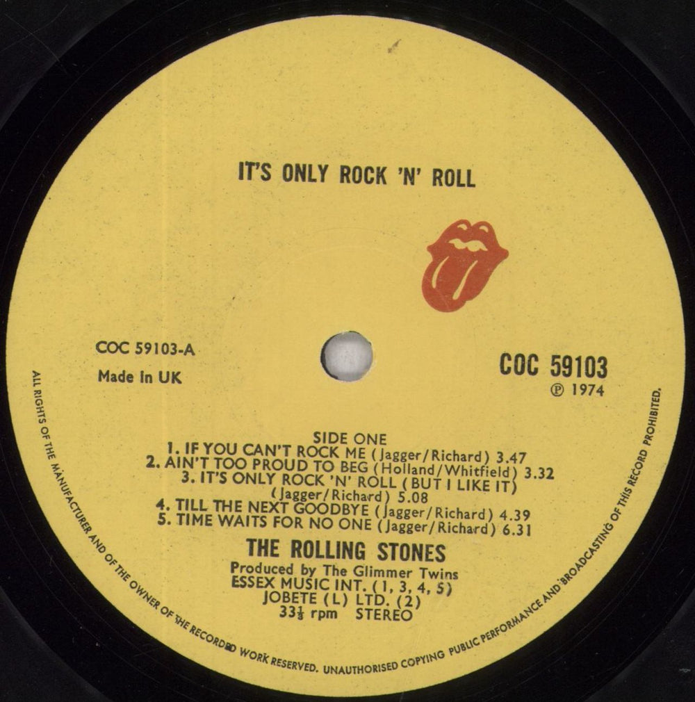 The Rolling Stones It's Only Rock 'n Roll - EX UK vinyl LP album (LP record) ROLLPIT103267