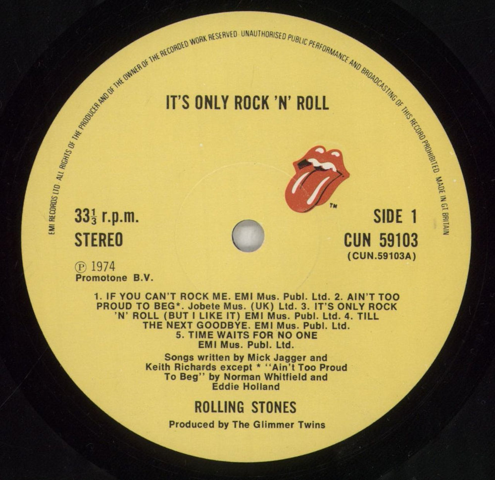 The Rolling Stones It's Only Rock 'n' Roll + Inner UK vinyl LP album (LP record) ROLLPIT77708