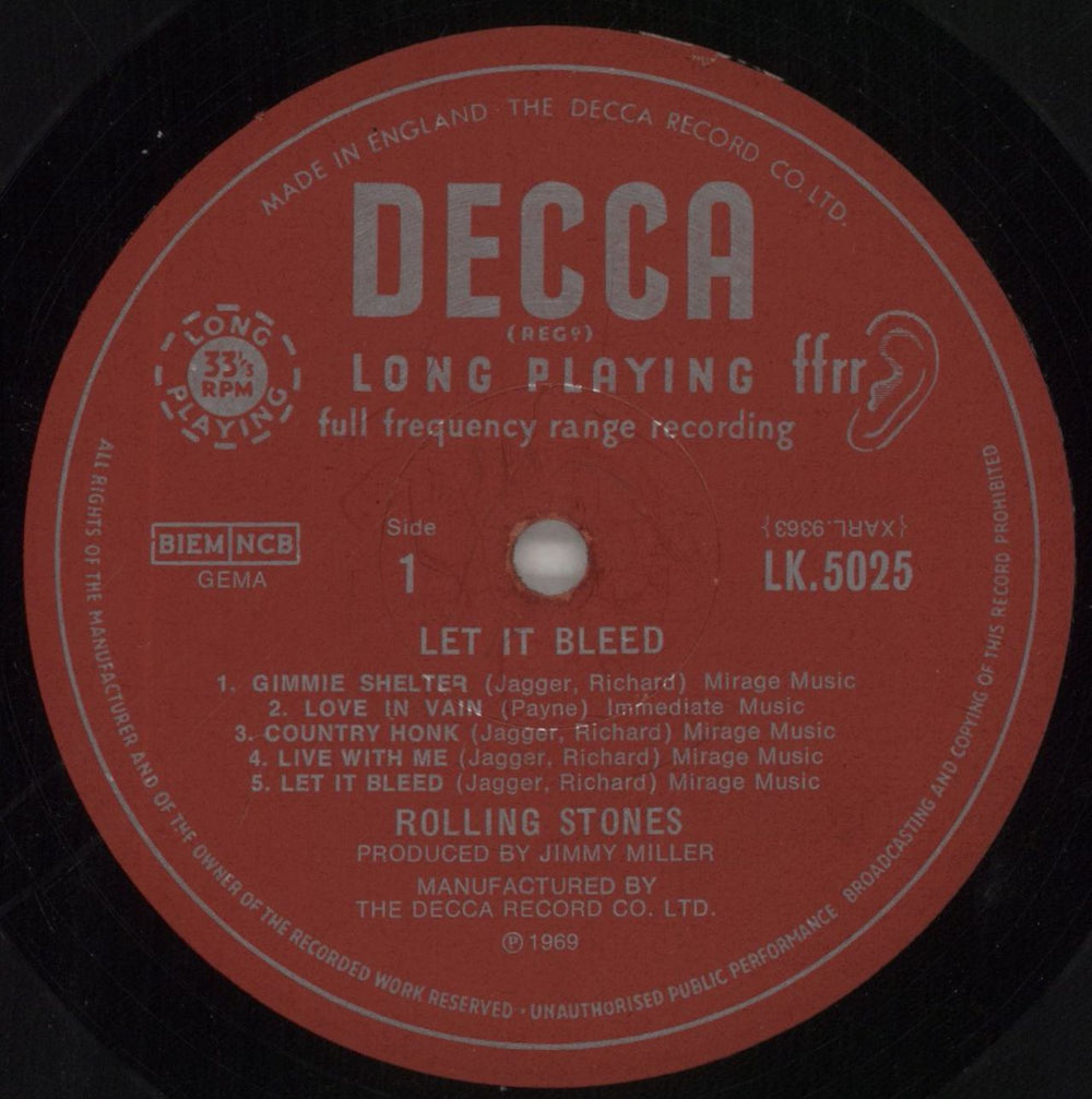 The Rolling Stones Let It Bleed - 1st - 3rd Label Design UK vinyl LP album (LP record) ROLLPLE512682