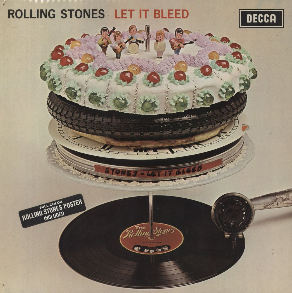 The Rolling Stones Let It Bleed - 1st [3rd label variant] + Poster - VG UK vinyl LP album (LP record) LK5025