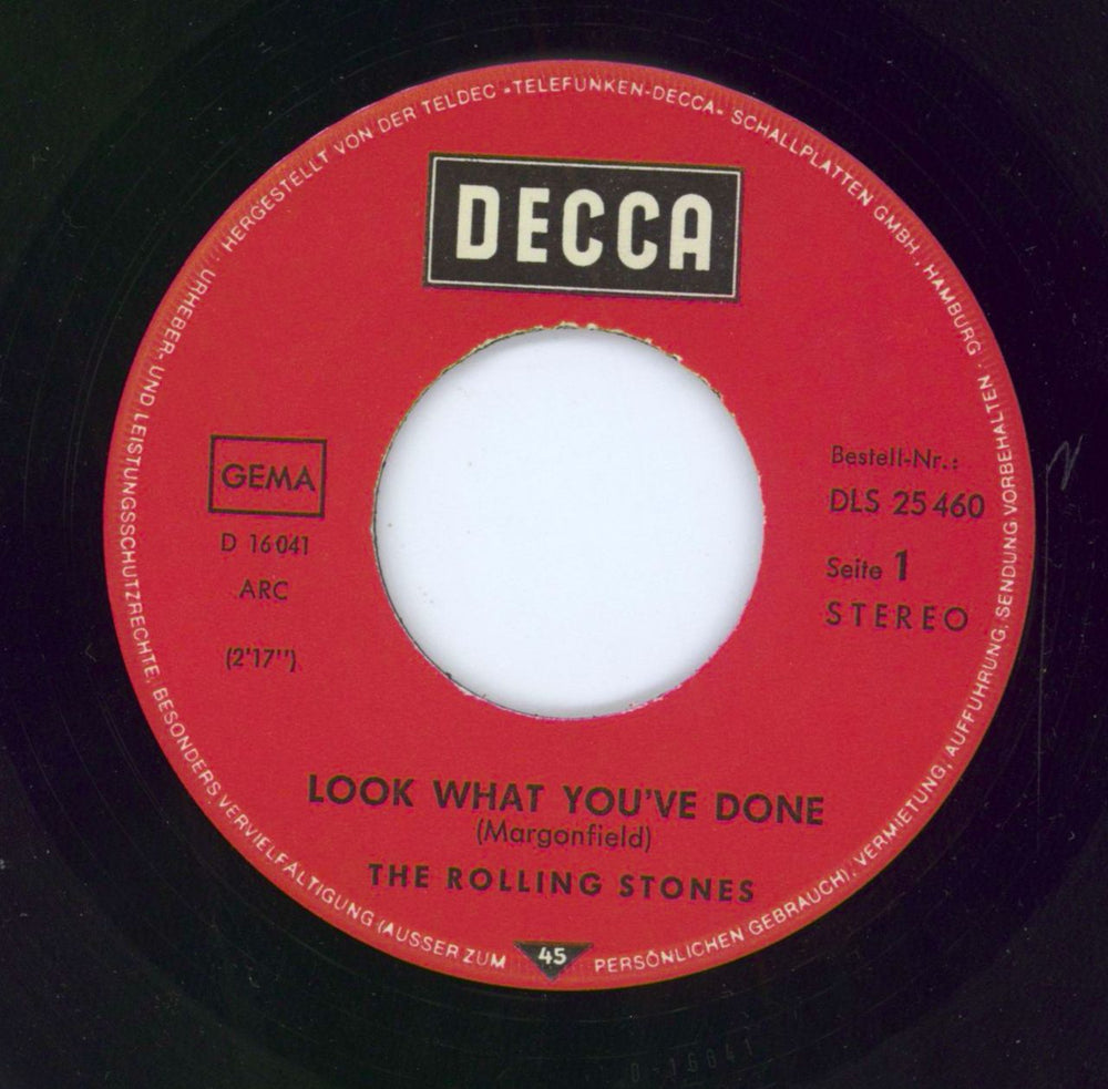 The Rolling Stones Look What You've Done - VG German 7" vinyl single (7 inch record / 45)