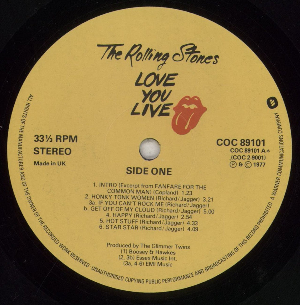 The Rolling Stones Love You Live - 1st + Inners - EX UK 2-LP vinyl record set (Double LP Album) ROL2LLO724106