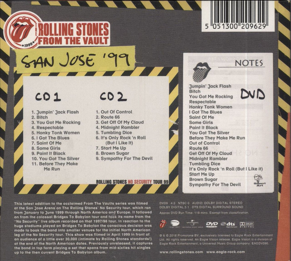 The Rolling Stones No Security - San Jose '99 UK CD Album Box Set 5051300209629