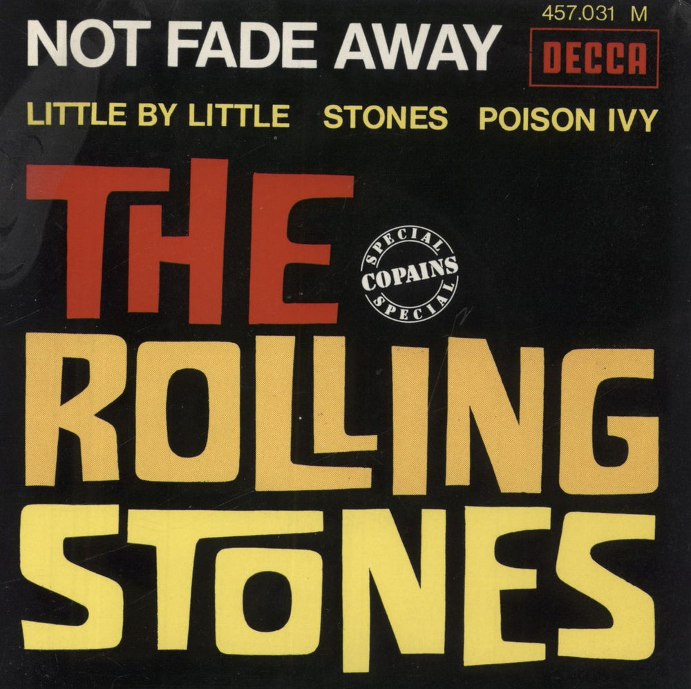 The Rolling Stones Not Fade Away E.P. - Lozenge - 9-64 French 7" vinyl single (7 inch record / 45) 457.031