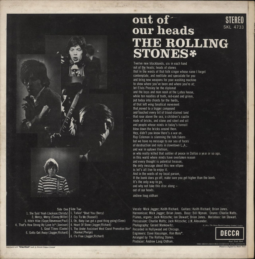 The Rolling Stones Out Of Our Heads - 2nd UK vinyl LP album (LP record)