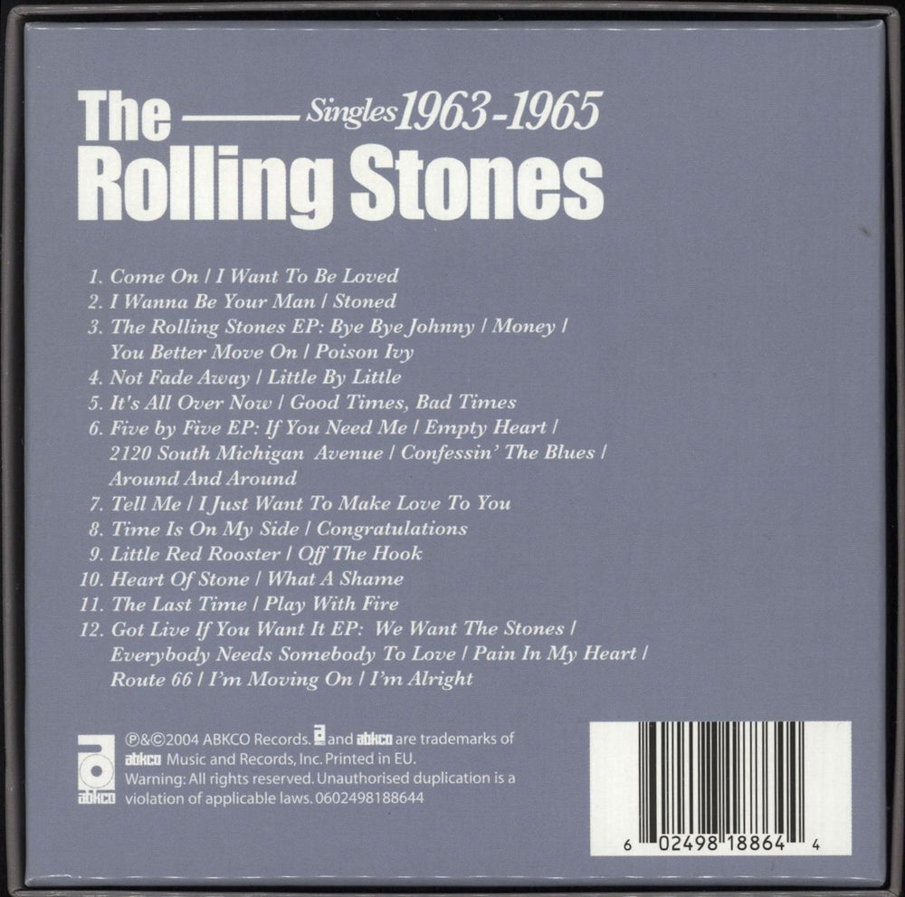 The Rolling Stones Singles 1963-1965 [Volume One] UK CD Single Box Set 602498188644